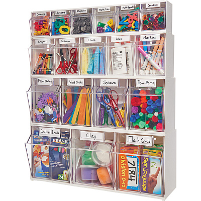 deflecto Tilt Bin Interlocking Multi-Bin Storage Organizer (DEF20303OP)