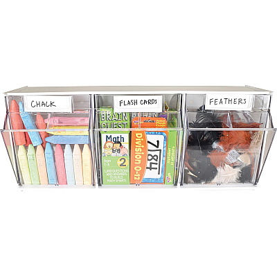 deflecto Tilt Bin Interlocking Multi-Bin Storage Organizer (DEF20303OP)