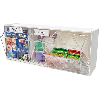 deflecto Tilt Bin Interlocking Multi-Bin Storage Organizer (DEF20303OP)