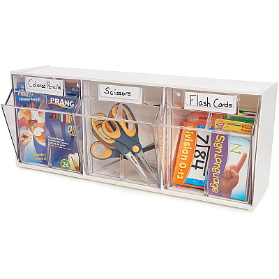 deflecto Tilt Bin Interlocking Multi-Bin Storage Organizer (DEF20303OP)