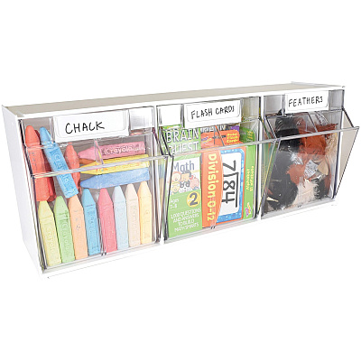 deflecto Tilt Bin Interlocking Multi-Bin Storage Organizer (DEF20303OP)