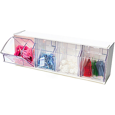 deflecto Tilt Bin Interlocking Multi-Bin Storage Organizer (DEF20403OP)