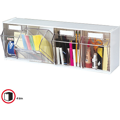 deflecto Tilt Bin Interlocking Multi-Bin Storage Organizer (DEF20403OP)