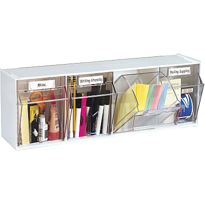 deflecto Tilt Bin Interlocking Multi-Bin Storage Organizer (DEF20403OP)