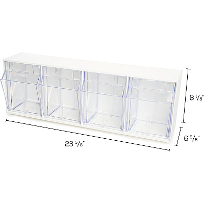 deflecto Tilt Bin Interlocking Multi-Bin Storage Organizer (DEF20403OP)