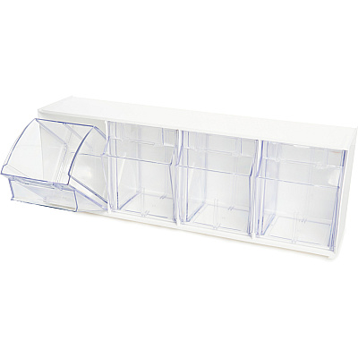 deflecto Tilt Bin Interlocking Multi-Bin Storage Organizer (DEF20403OP)