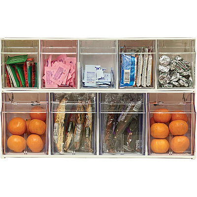 deflecto Tilt Bin Interlocking Multi-Bin Storage Organizer (DEF20403OP)
