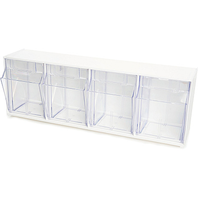 deflecto Tilt Bin Interlocking Multi-Bin Storage Organizer (DEF20403OP)