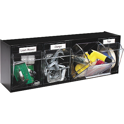 deflecto Tilt Bin Interlocking Multi-Bin Storage Organizer (DEF20404OP)