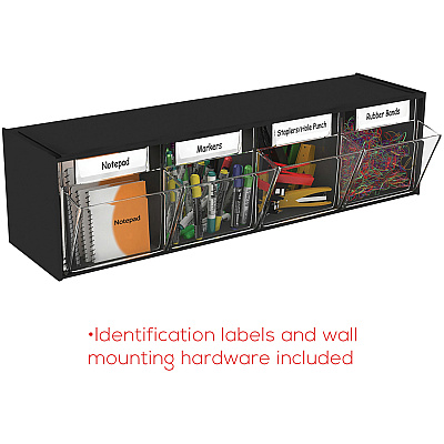 deflecto Tilt Bin Interlocking Multi-Bin Storage Organizer (DEF20404OP)