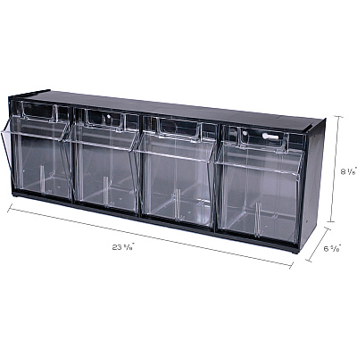 deflecto Tilt Bin Interlocking Multi-Bin Storage Organizer (DEF20404OP)