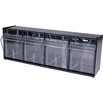deflecto Tilt Bin Interlocking Multi-Bin Storage Organizer (DEF20404OP)