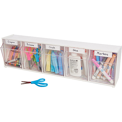 deflecto Tilt Bin Interlocking Multi-Bin Storage Organizer (DEF20503OP)