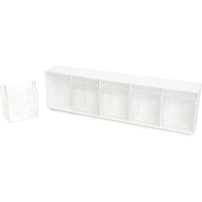 deflecto Tilt Bin Interlocking Multi-Bin Storage Organizer (DEF20503OP)