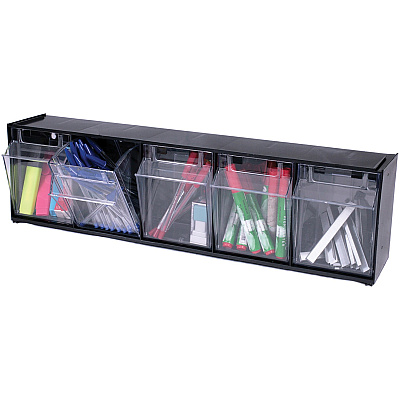deflecto Tilt Bin Interlocking Multi-Bin Storage Organizer (DEF20504OP)