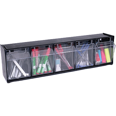 deflecto Tilt Bin Interlocking Multi-Bin Storage Organizer (DEF20504OP)