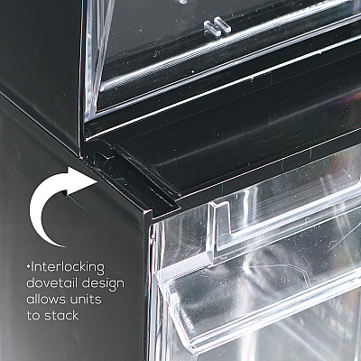 deflecto Tilt Bin Interlocking Multi-Bin Storage Organizer (DEF20604OP)