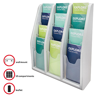 deflecto Multi-Compartment Literature Display (DEF52809)