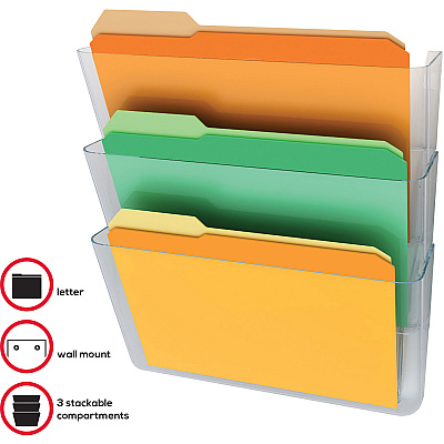 deflecto Stackable DocuPocket for Partition Walls (DEF73601RT)