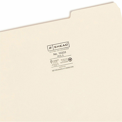 Smead 1/3 Tab Cut Letter Recycled Top Tab File Folder (SMD10333)