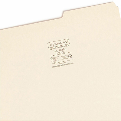 Smead 2/5 Tab Cut Letter Recycled Top Tab File Folder (SMD10386)