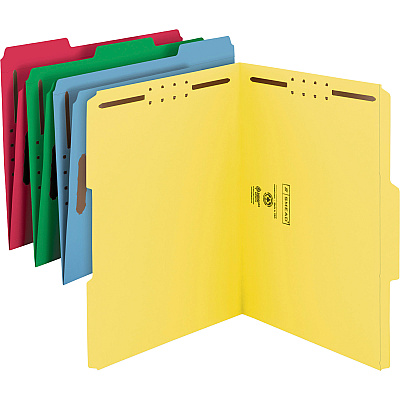 Smead Colored 1/3 Tab Cut Letter Recycled Fastener Folder (SMD11975)