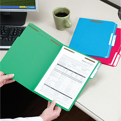 Smead Colored 1/3 Tab Cut Letter Recycled Fastener Folder (SMD11975)