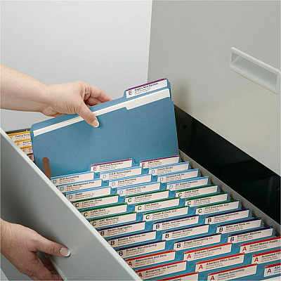 Smead Colored 1/3 Tab Cut Letter Recycled Fastener Folder (SMD12040)