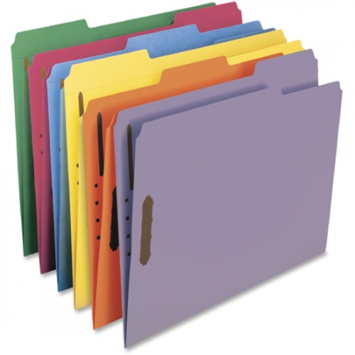 Smead Colored 1/3 Tab Cut Letter Recycled Fastener Folder (12040)