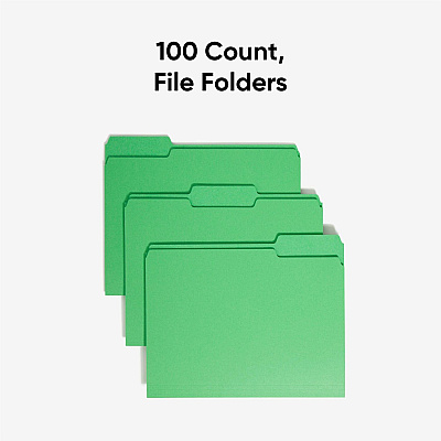 Smead Colored 1/3 Tab Cut Letter Recycled Top Tab File Folder (SMD12143)