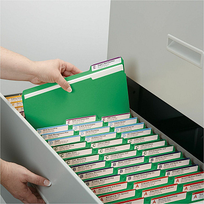 Smead Colored 1/3 Tab Cut Letter Recycled Top Tab File Folder (SMD12143)