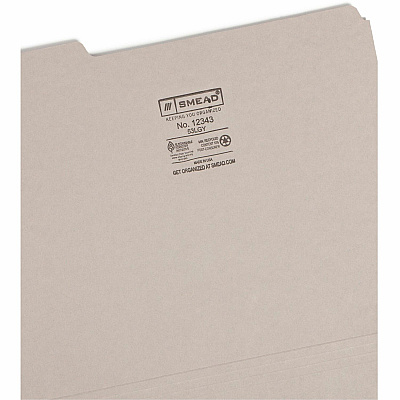 Smead Colored 1/3 Tab Cut Letter Recycled Top Tab File Folder (SMD12343)