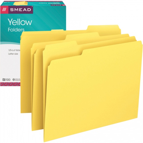 Smead Colored 1/3 Tab Cut Letter Recycled Top Tab File Folder (12943)