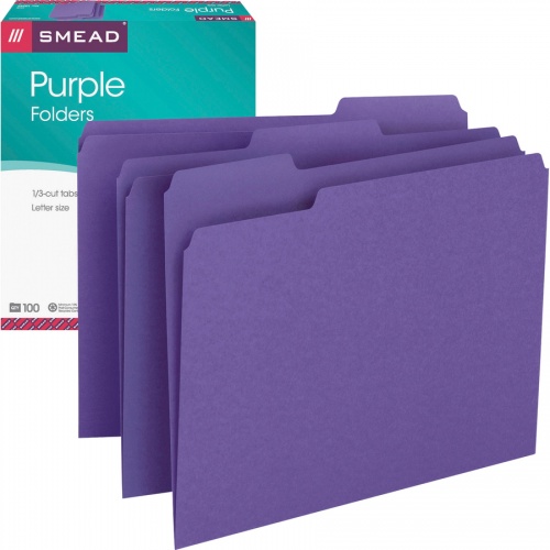 Smead Colored 1/3 Tab Cut Letter Recycled Top Tab File Folder (13043)
