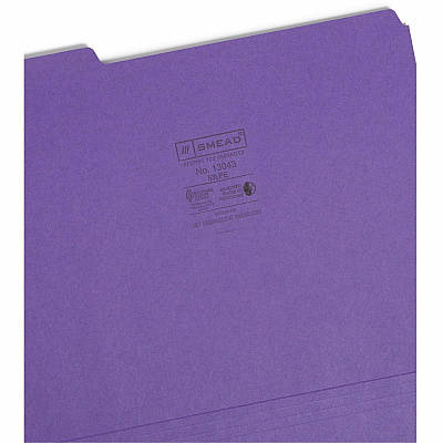 Smead Colored 1/3 Tab Cut Letter Recycled Top Tab File Folder (SMD13043)