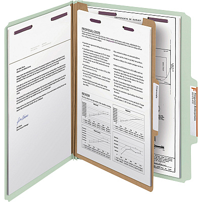 Smead SafeSHIELD 2/5 Tab Cut Letter Recycled Classification Folder (SMD13776)