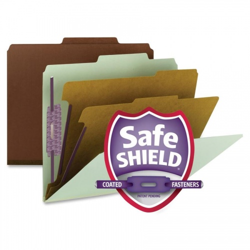 Smead Pressboard Classification Folders with SafeSHIELD Coated Fastener Technology (14075)