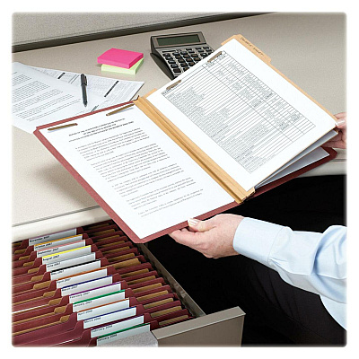 Smead Pressboard Classification Folders with SafeSHIELD Coated Fastener Technology (SMD14075)