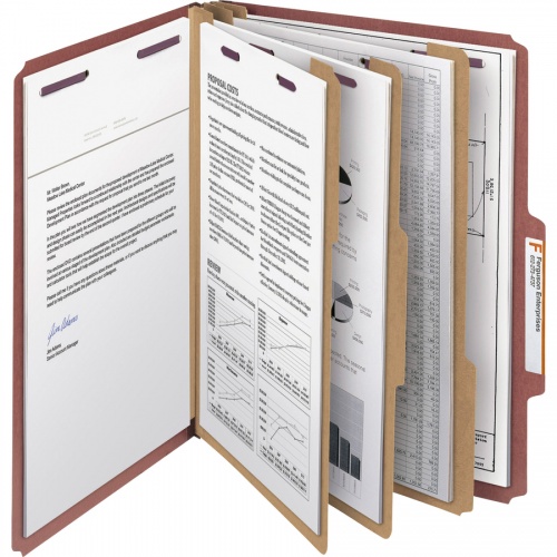 Smead SafeSHIELD 2/5 Tab Cut Letter Recycled Classification Folder (14092)