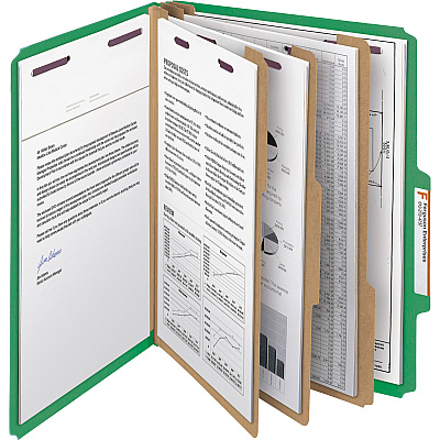Smead SafeSHIELD 2/5 Tab Cut Letter Recycled Classification Folder (SMD14097)