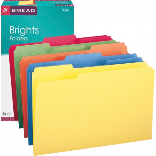 Smead Colored 1/3 Tab Cut Legal Recycled Top Tab File Folder (16943)