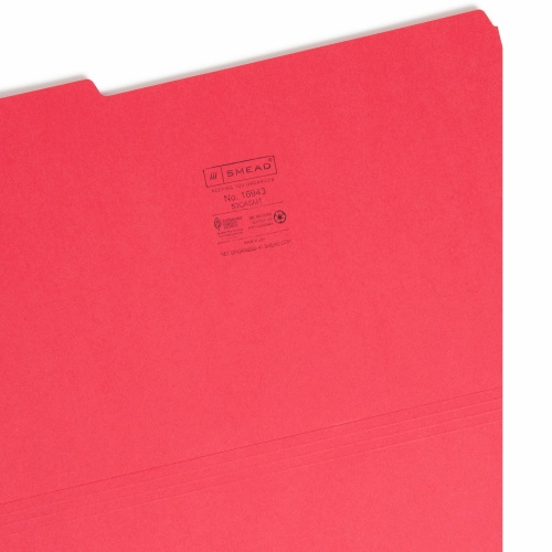 Smead Colored 1/3 Tab Cut Legal Recycled Top Tab File Folder (16943)