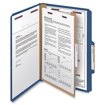 Smead SafeSHIELD Fastener 1-Divider Classification Folders (SMD18732)
