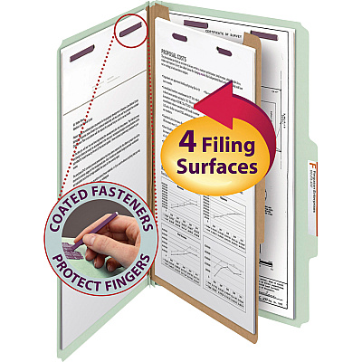 Smead SafeSHIELD 2/5 Tab Cut Legal Recycled Classification Folder (SMD18776)
