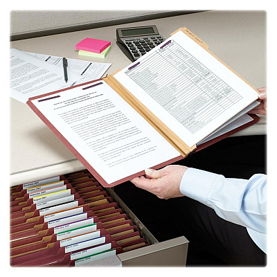 Smead SafeSHIELD 2/5 Tab Cut Legal Recycled Classification Folder (SMD19075)