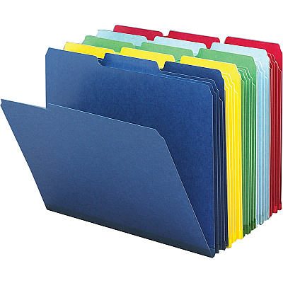 Smead Colored 1/3 Tab Cut Letter Recycled Top Tab File Folder (SMD21538)