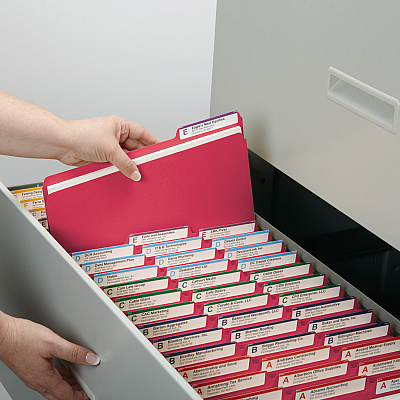 Smead Colored 1/3 Tab Cut Letter Recycled Top Tab File Folder (SMD21538)