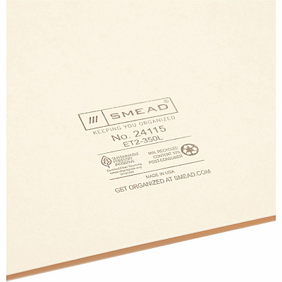 Smead Straight Tab Cut Letter Recycled File Pocket (SMD24115)