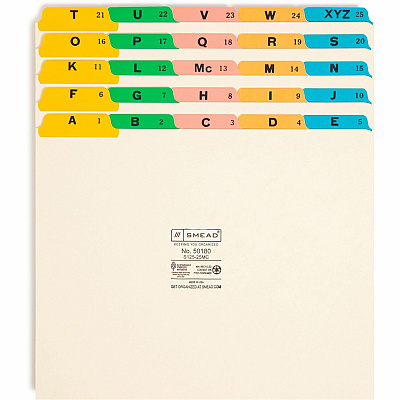 Smead Filing Guides with Alphabetic Indexing (SMD50180)