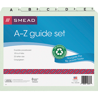 Smead 1/5 Tab Cut Letter Recycled Top Tab File Folder (SMD50376)